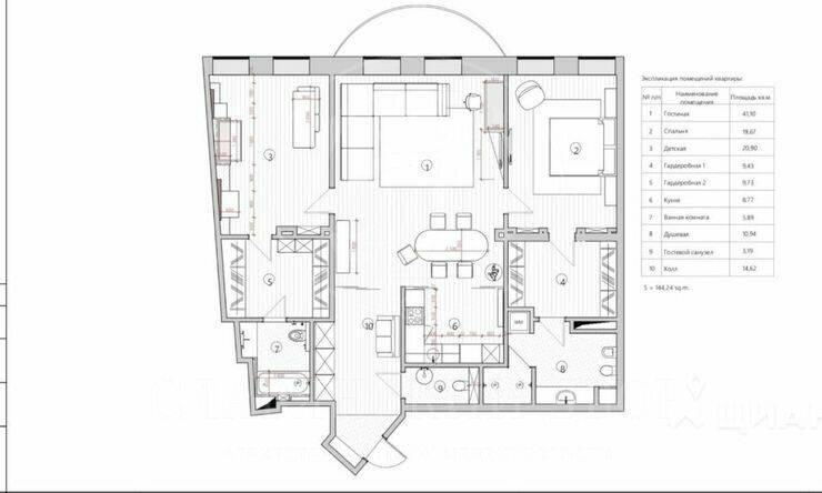 Лот-12298-289242 Аренда квартиры Арбат, Смоленская
