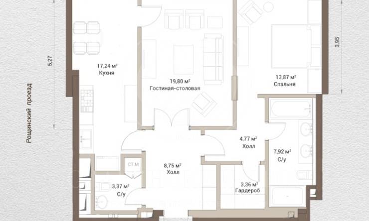 Лот-7396-50274 Продажа квартиры Ленинский проспект